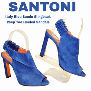 サンダル・ミュール Santoni Open-Design Blue Sandals With Stylish Buckles Santoni Open-design Blue Sandals With Stylish Buckles | ModeSens